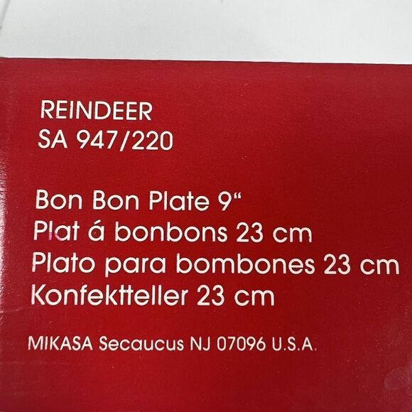 Mikasa Plate 9" Bon Bon Plate Reindeer SA947220 Holiday Christmas New LAST ONE - Picture 8 of 14